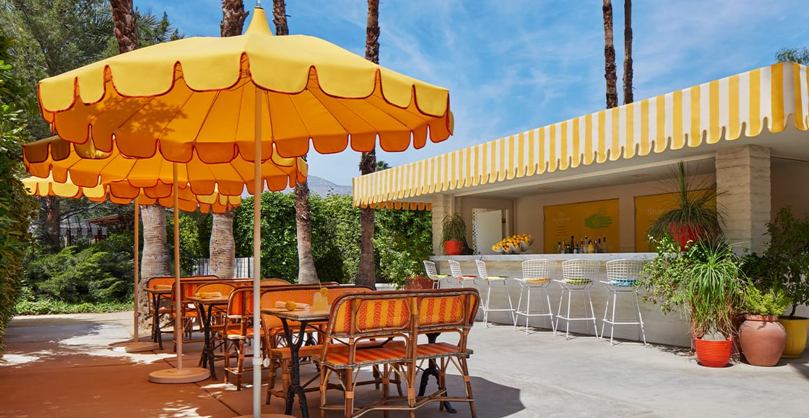 Lemonade stand and seating area
